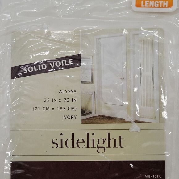Sidelight Ivory Door Panel Voile 28"W x 72"L - Picture 2 of 6